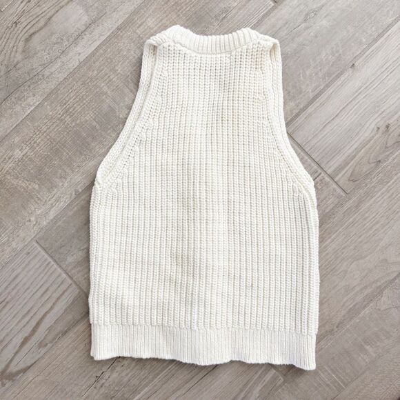 Madewell Cutaway Sweater Vest in Bright Ivory Size Medium NQ338 NEW Minimalist - Picture 4 of 12